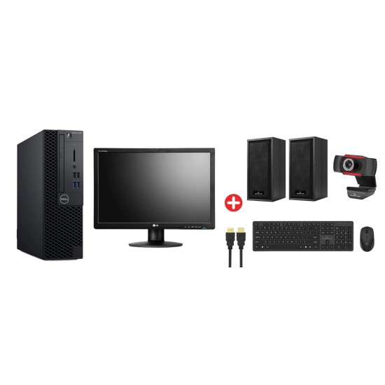 Bundle DELL PC 3060 SFF, οθόνη 24", ποντίκι/πληκτρολόγιο, ηχεία, web cam, Win 11H