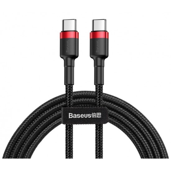 BASEUS καλώδιο USB Type-C CATKLF-G91, 3A 60W, PD2.0, 1m, μαύρο-κόκκινο BASEUS καλώδιο USB Type-C CATKLF-G91, 3A 60W, PD2.0, 1m, μαύρο-κόκκινο