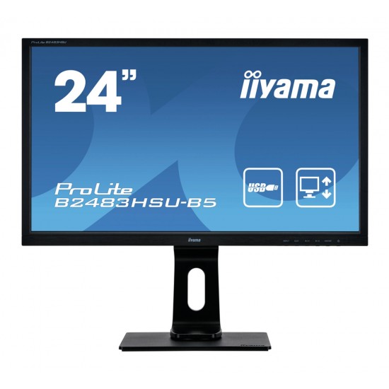 IIYAMA used Οθόνη B2483HSU LED, 24" 1920x1080, VGA/DVI/DisplayPort, Grade B