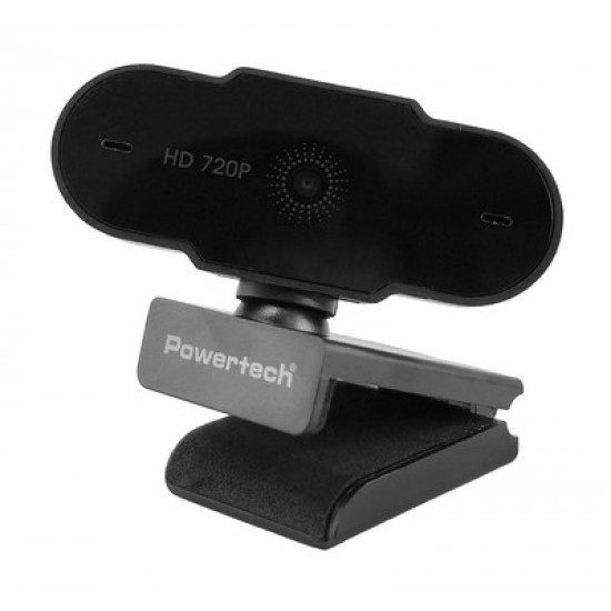 POWERTECH web camera PT-1426, 0.9MP, 720p HD, fixed εστίαση, 1.5m, μαύρη