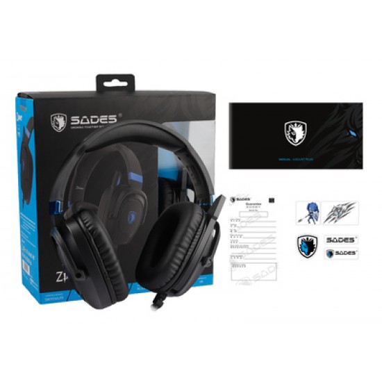 SADES gaming headset Zpower, 3.5mm, multiplatform, 40mm, 1.2m, μαύρο