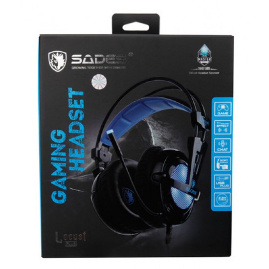 SADES Gaming Headset Locust Plus, USB, 7.1CH με 40mm ακουστικά