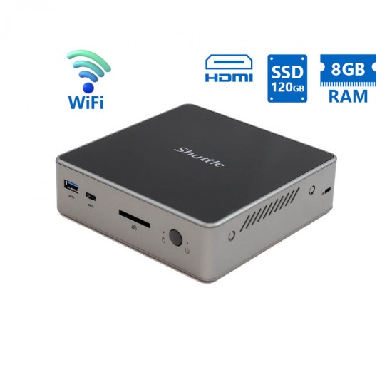 Shuttle NC02U Tiny WiFi Celeron 3855U/8GB DDR3/120GB SSD/No ODD/Grade A Refurbished PC