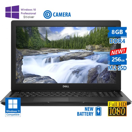 Dell Latitude 3500 i3-8145U/15.6\\&quot;FHD/8GB DDR4/256GB M.2 SSD New/No ODD/Camera/New Battery/10P Grade