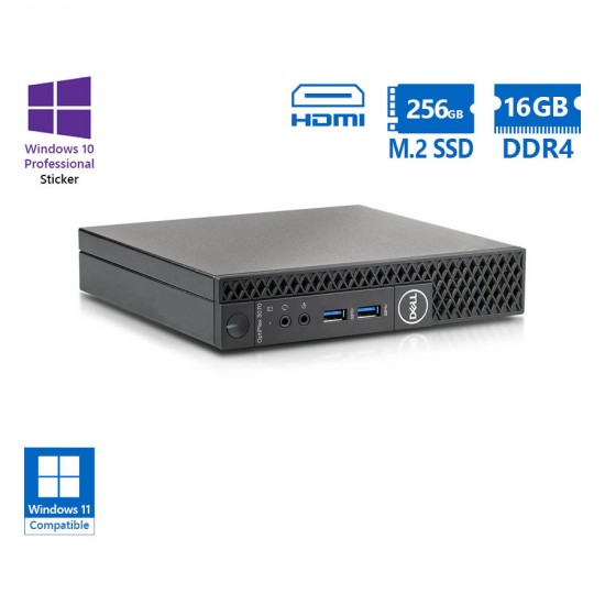Dell Optiplex 3070 DM i5-9500T/16GB DDR4/256GB M.2 SSD/No ODD/10P Grade A Refurbished PC