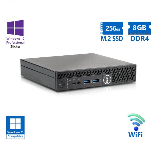 Dell Optiplex 3070 DM WiFi i5-9400/8GB DDR4/256GB M.2 SSD/No ODD/10P Grade A Refurbished PC