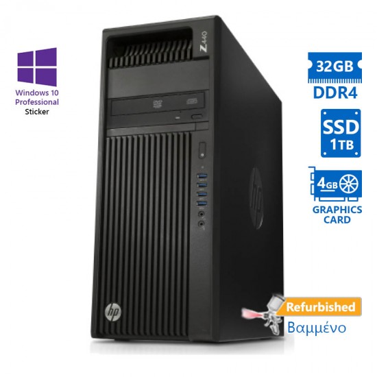 HP Z440 Tower Xeon E5-1650v4(6-Cores)/32GB DDR4/1TB SSD/Nvidia 4GB/DVD/10P Grade A+ Workstation Refu HP Z440 Tower Xeon E5-1650v4(6-Cores)/32GB DDR4/1TB SSD/Nvidia 4GB/DVD/10P Grade A+ Workstation Refu