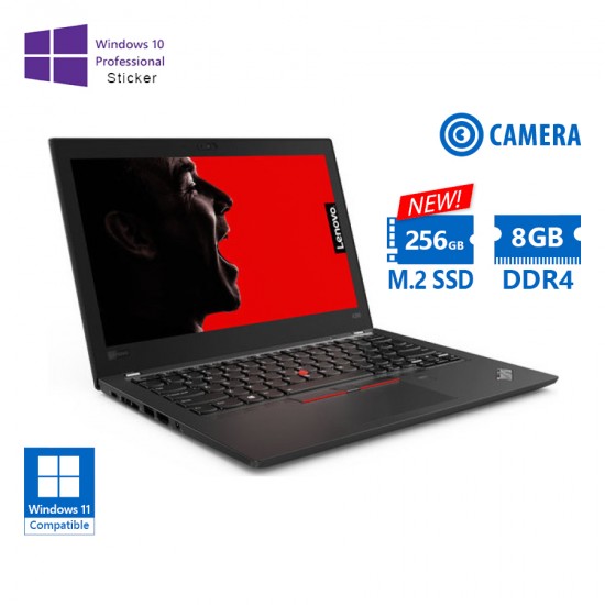 Lenovo (A-) ThinkPad X280 i3-8130U/12.5”/8GB DDR4/256GB M.2 SSD New/No ODD/Camera/10P Grade A- Refur