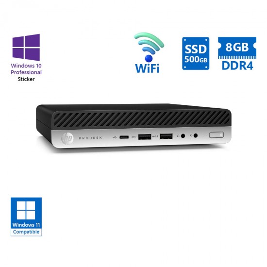 HP ProDesk 600G4 DM WiFi i5-8500T/8GB DDR4/500GB SSD/No ODD/10P Grade A Refurbished PC HP ProDesk 600G4 DM WiFi i5-8500T/8GB DDR4/500GB SSD/No ODD/10P Grade A Refurbished PC