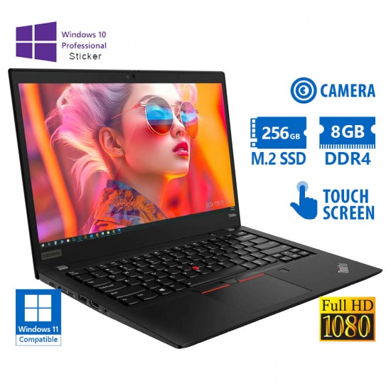Lenovo ThinkPad T490s i5-8265U/14\\&quot;FHD Touchscreen/8GB DDR4/256GB M.2 SSD/No ODD/Camera/10P Grade A R