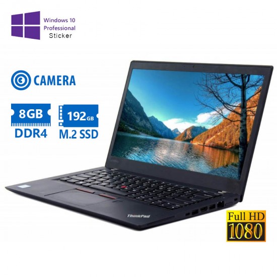 Lenovo (A-) ThinkPad T460s i5-6200U/14”FHD/8GB DDR4/192GB M.2 SSD/No ODD/Camera/10P Grade A- Refurbi Lenovo (A-) ThinkPad T460s i5-6200U/14”FHD/8GB DDR4/192GB M.2 SSD/No ODD/Camera/10P Grade A- Refurbi