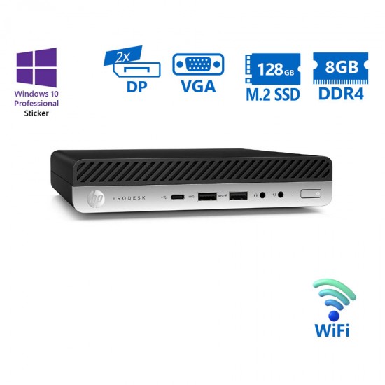HP (A-) ProDesk 600G3 DM WiFi i5-7500T/8GB DDR4/128GB M.2 SSD/No ODD/10P Grade A- Refurbished PC HP (A-) ProDesk 600G3 DM WiFi i5-7500T/8GB DDR4/128GB M.2 SSD/No ODD/10P Grade A- Refurbished PC