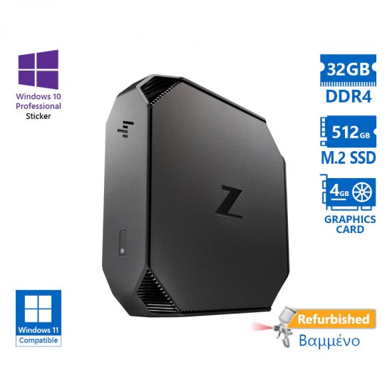 HP Z2 G4 Mini Xeon E-2126G(6-Cores)/32GB DDR4/512GB M.2 SSD/Nvidia Quadro P1000 4GB/No ODD/10P Grade HP Z2 G4 Mini Xeon E-2126G(6-Cores)/32GB DDR4/512GB M.2 SSD/Nvidia Quadro P1000 4GB/No ODD/10P Grade