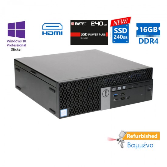 Dell 7050 SFF i7-7700/16GB DDR4/240GB SSD New/DVD/10P Grade A+ Refurbished PC