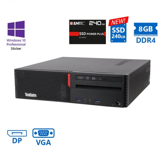Lenovo M700 SFF i5-6500/8GB DDR4/240GB SSD New/DVD/10P Grade A+ Refurbished PC Lenovo M700 SFF i5-6500/8GB DDR4/240GB SSD New/DVD/10P Grade A+ Refurbished PC