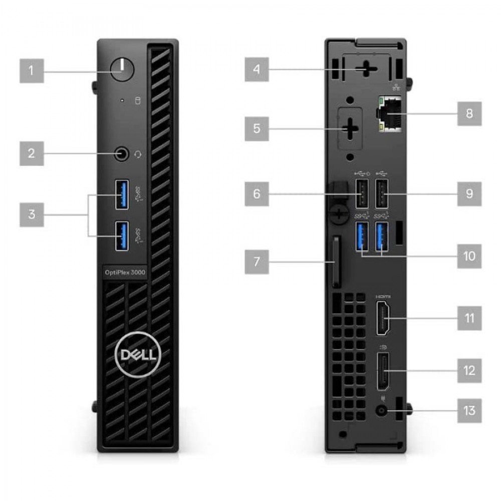 Dell Optiplex 3000 DM WiFi i5-12500T/8GB DDR4/256GB  SSD/No ODD/10P Grade A Refurbished PC