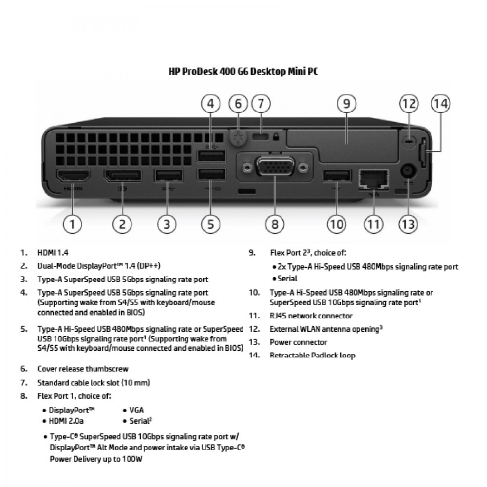 HP ProDesk 400G6 DM WiFi i5-10500T/8GB DDR4/256GB M.2 SSD/No ODD/10P Grade A Refurbished PC