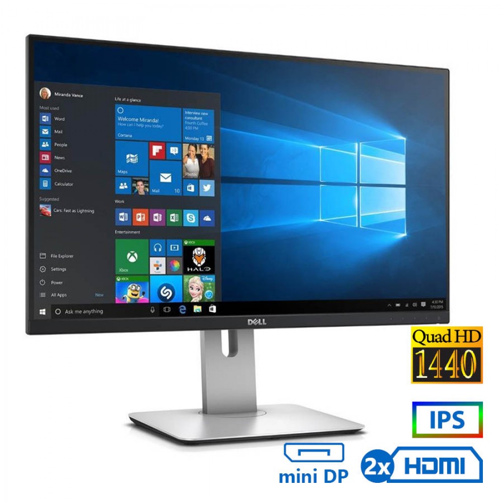 Used Monitor U2515H IPS/Dell/25``QHD/2560x1440/Wide/Black/DP &amp; mini DP &amp; 2x HDMI &amp; USB Hub 3.0