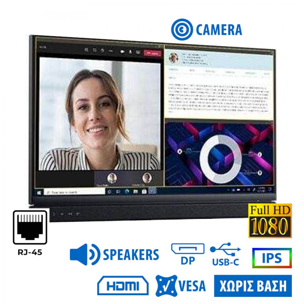 Used (A-) Monitor C2422HE IPS LED/Dell/24``FHD/w/Camera/1920x1080/Wide/Black/No Stand/w/Speakers/Gra