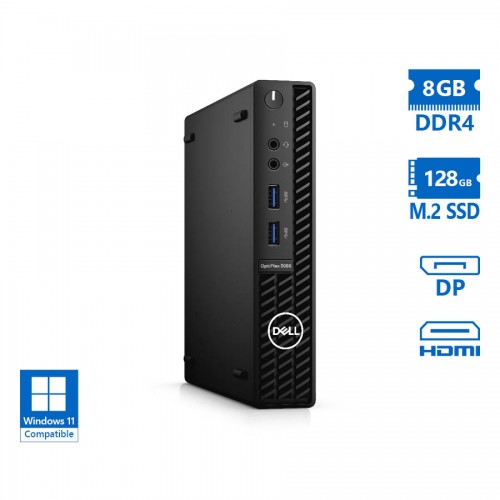 Dell Optiplex 3080 DM Pentium Gold G6400T/8GB DDR4/128GB M.2 SSD/No ODD/Grade A Refurbished PC