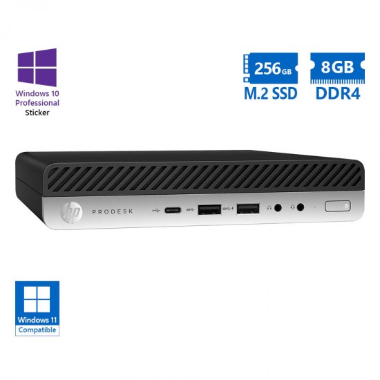 HP ProDesk 600G5 DM i3-9100T/8GB DDR4/256GB M.2 SSD/No ODD/10P Grade A Refurbished PC