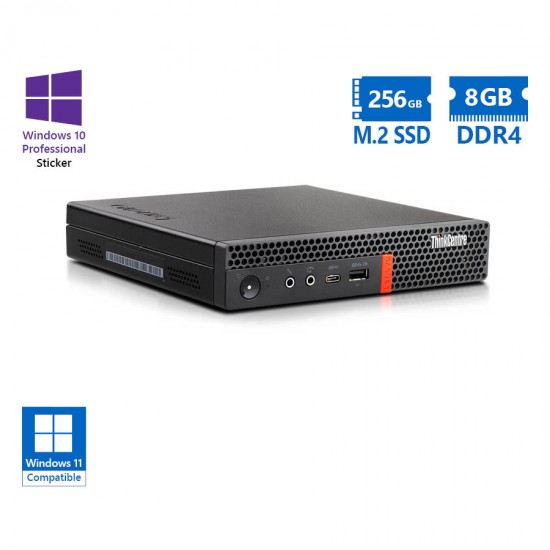 Lenovo ThinkCentre M720q Tiny i3-8100T/8GB DDR4/256GB M.2 SSD/No ODD/10P Grade A Refurbished PC