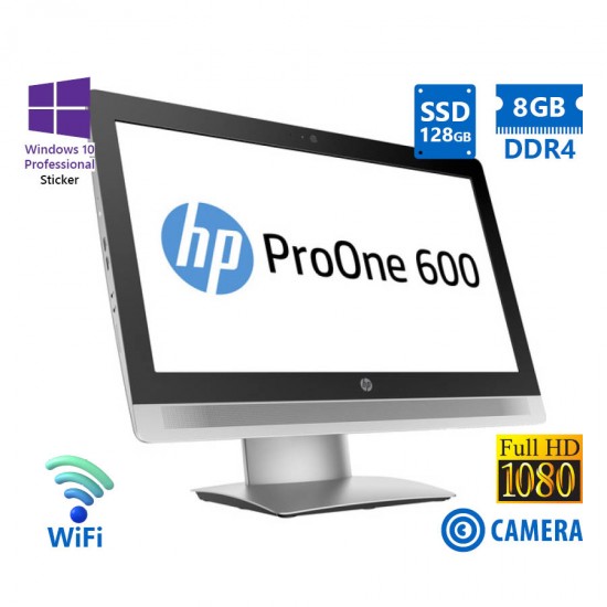 HP (A-) ProOne 600G2 AIO WiFi w/Monitor 21.5\\&quot;FHD i5-6500/8GB DDR4/128GB SSD/DVD/Webcam/10P Grade A-