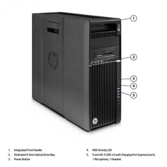 HP Z640 Tower Xeon E5-2620v3(6-Cores)/32GB DDR4/2x 1TB SSD/AMD 1GB/DVD/8P Grade A+ Workstation Refur