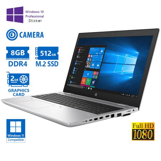 HP (A-) ProBook 650 G4 i7-8650U/15.6”FHD/8GB DDR4/512GB M.2 SSD/No ODD/ATI 2GB/Camera/10P Grade A- R