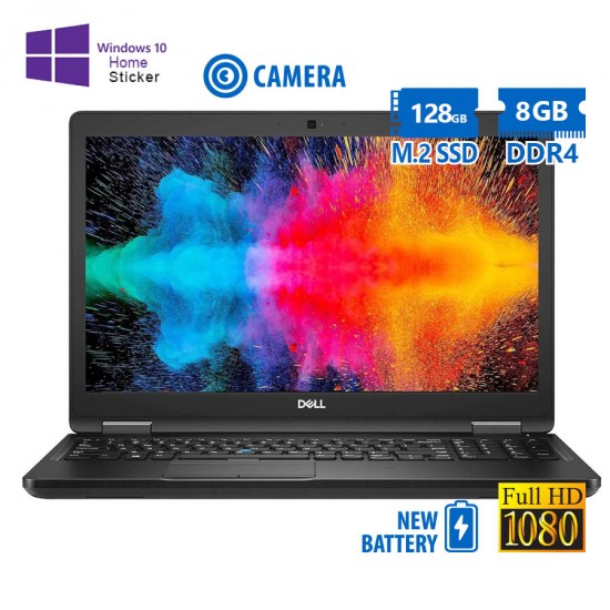 Dell (A-) Latitude 5590 i5-7200U/15.6”FHD/8GB DDR4/128GB M.2 SSD/No ODD/Camera/New Battery/10H Grade