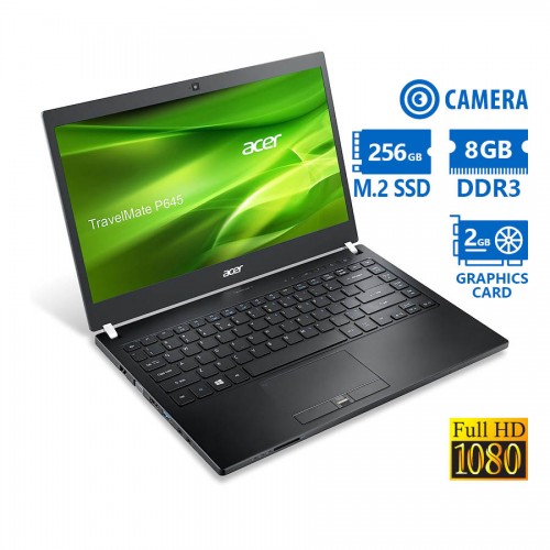 Acer (A-) TravelMate P645-MG i7-4500U/14``FHD/8GB DDR3/256GB M.2 SSD/No ODD/Camera/ATI 2GB/8P Grade Acer (A-) TravelMate P645-MG i7-4500U/14``FHD/8GB DDR3/256GB M.2 SSD/No ODD/Camera/ATI 2GB/8P Grade