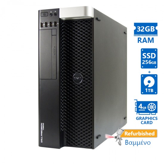 Dell Precision T3600 Tower Xeon E5-1620(4-Cores)/32GB DDR3/256GB SSD &amp; 1TB/Nvidia 4GB/DVD/Grade A+ W