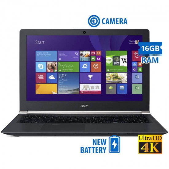 Acer Aspire VN7-591G i7-4720HQ/15.6”4K UHD/16GB DDR3/2TB/No ODD/Camera/New Battery/8H Grade A Refurb