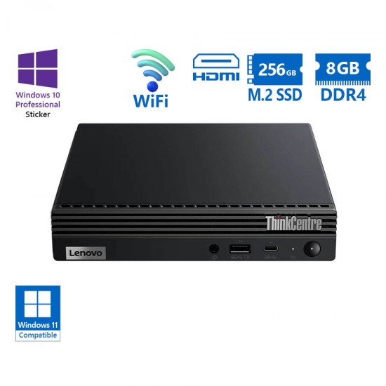 Lenovo ThinkCentre M75q Gen2 Tiny WiFi AMD Ryzen 3 Pro 4350GE/8GB DDR4/256GB M.2 SSD/No ODD/10P Grad