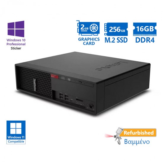 Lenovo ThinkStation P330 SFF i7-8700/16GB DDR4/256GB M.2 SSD/No ODD/Nvidia 2GB/10P Grade A+ Workstat