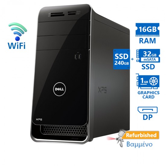 Dell XPS 8700 Tower WiFi i7-4790/16GB DDR3/240GB SSD &amp; 32GB mSATA SSD/ATI 1GB/DVD/8P Grade A+ Refurb