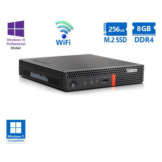 Lenovo ThinkCentre M920q Tiny WiFi i3-8100/8GB DDR4/256GB M.2 SSD/No ODD/10P Grade A Refurbished PC