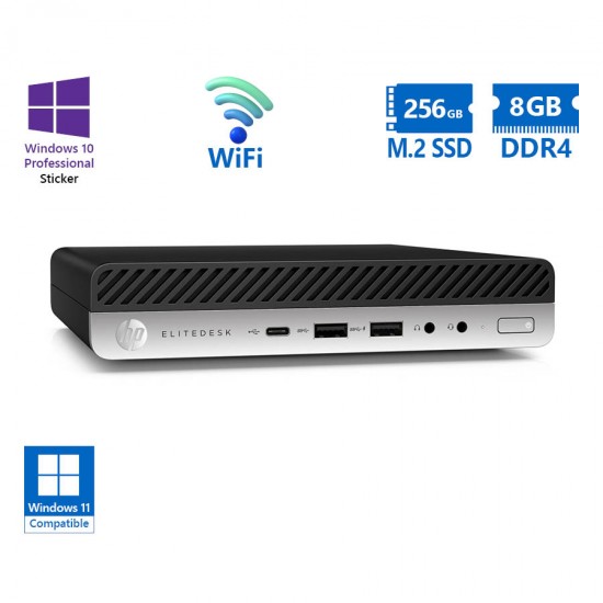 HP (A-) EliteDesk 800G5 DM WiFi i5-9600/8GB DDR4/256GB M.2 SSD/No ODD/10P Grade A- Refurbished PC