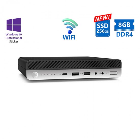 HP EliteDesk 800G3 DM WiFi i5-6500/8GB DDR4/256GB SSD New/No ODD/10P Grade A Refurbished PC