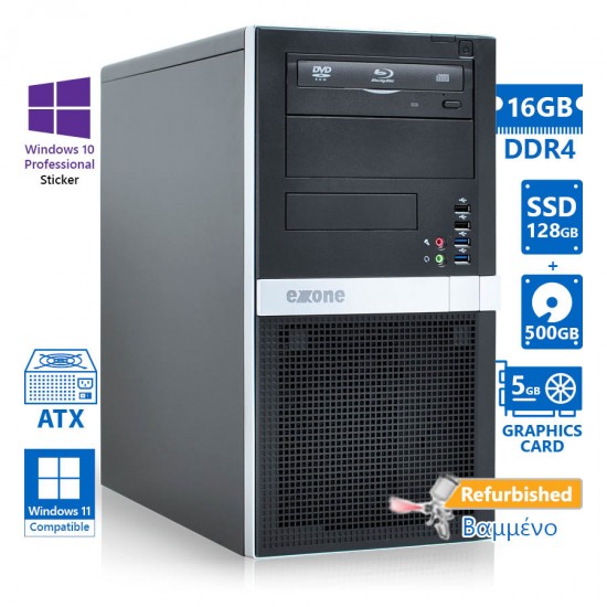 OEM Extra Tower Xeon W-2223(4-Cores)/16GB DDR4/128GB SSD &amp; 500GB/Nvidia 5GB/No ODD/10P Grade A+ Work