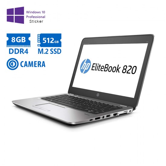 HP EliteBook 820 G4 i5-7300U/12.5\\&quot;/8GB DDR4/512GB M.2 SSD/No ODD/Camera/10P Grade A Refurbished Lapt