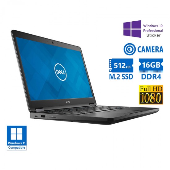 Dell (A-) Latitude 5490 i5-8350U/14\\&quot;FHD/16GB DDR4/512GB M.2 SSD/No ODD/Camera/10P Grade A- Refurbish