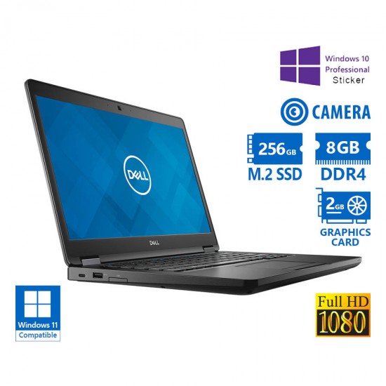 Dell (A-) Latitude 5491 i5-8400H/14\\&quot;FHD/8GB DDR4/256GB M.2 SSD/No ODD/Nvidia 2GB/Camera/10P Grade A-