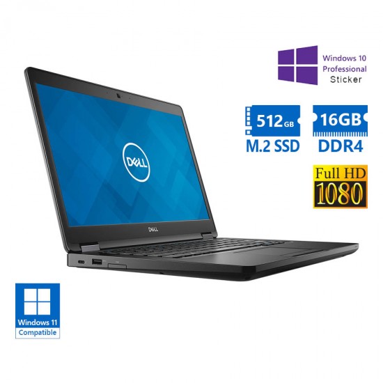 Dell (A-) Latitude 5490 i5-8350U/14\\&quot;FHD/16GB DDR4/512GB M.2 SSD/No ODD/10P Grade A- Refurbished Lapt