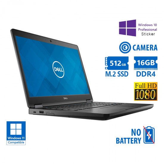 Dell (A-) Latitude 5490 i5-8350U/14\\&quot;FHD/16GB DDR4/512GB M.2 SSD/No ODD/No BAT/Camera/10P Grade A- Re