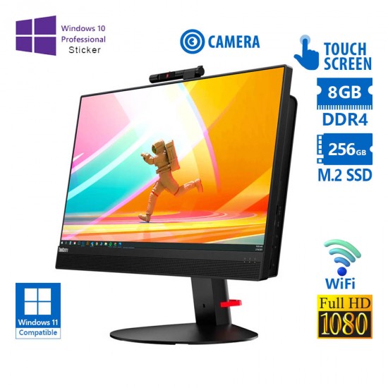 Lenovo M820Z AIO 21.5&quot;FHD Touchscreen WiFi i5-8400/8GB DDR4/256GB M.2 SSD/DVD/Camera/10P Grade A Ref