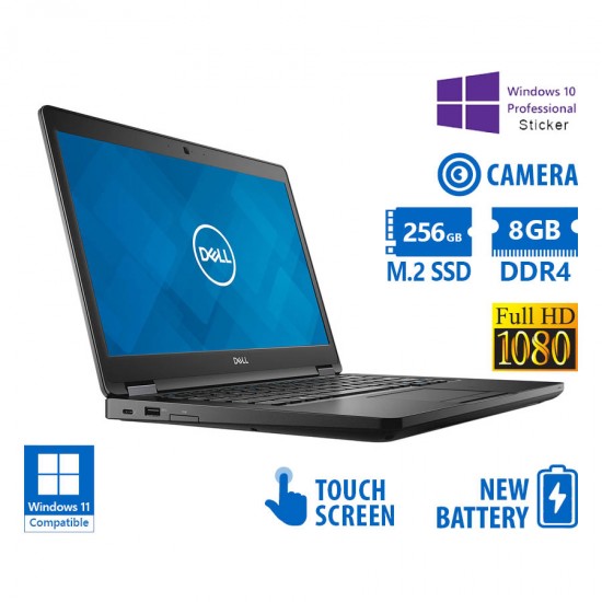 Dell Latitude 5490 i5-8250U/14\\&quot;FHD Touchscreen/8GB DDR4/256GB M.2 SSD/No ODD/Camera/New Battery/10P