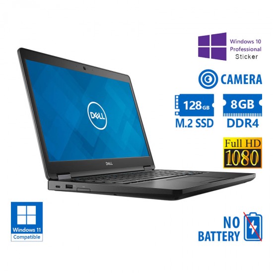 Dell (A-) Latitude 5490 i5-8350U/14\\&quot;FHD/8GB DDR4/128GB M.2 SSD/No ODD/No BAT/Camera/10P Grade A- Ref