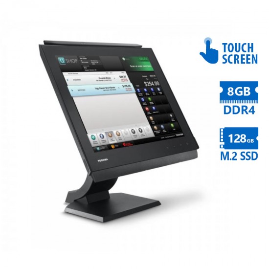 POS (A-) Toshiba 6140E4C AIO w/Touchscreen Monitor 15\\&quot;Celeron 3955U/8GB DDR4/128GB M.2 SSD/No ODD/Gr