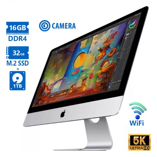 Apple iMac 18,3 A1419 WiFi w/Monitor 27\\&quot;5K i5-7500/16GB DDR4/32GB M.2 SSD &amp; 1TB/No ODD/Camera/Grade